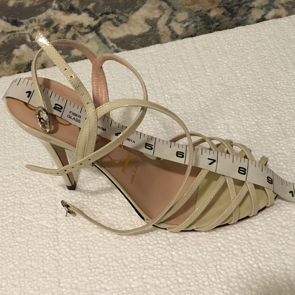 Gucci Women's Vintage Shiny Patent Leather High Heels Sandals DM52 - Picture 14 of 16